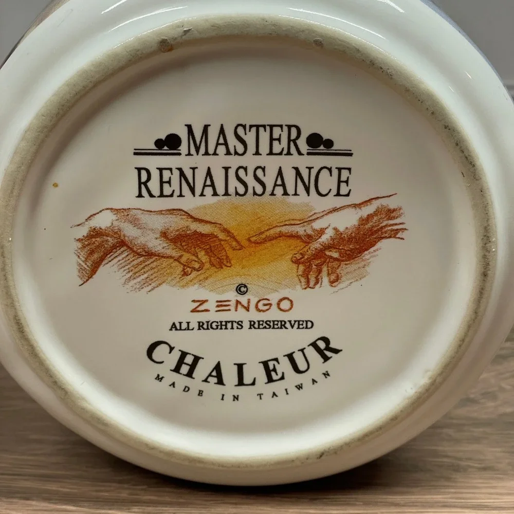 Master Renaissance Zengo Chaleur Ceramic Canister Michelangelo Creation of Adam